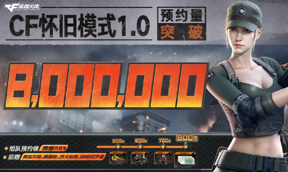 穿越火线怀旧模式即将上线 预约人数超800万