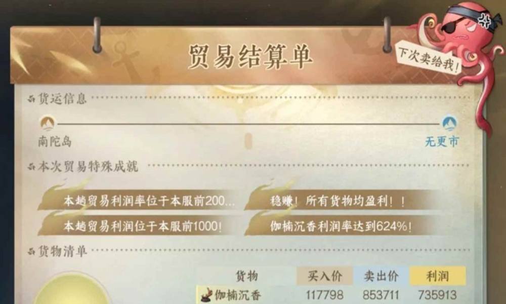 逆水寒航海贸易线路攻略 9月29日航海最优路线推荐