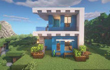 我的世界双层蓝色小楼房图文教程 双层小楼