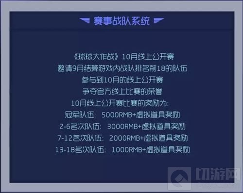 球球大作战10月线上公开赛今日晚18点开启