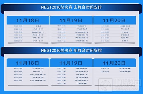 NEST2016总决赛对阵分组公布 赛程时间安排