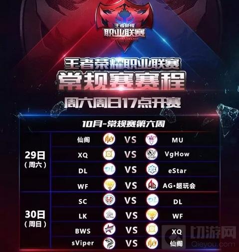 王者荣耀职业联赛常规赛第六周赛事观战指南