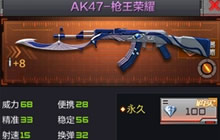 CF手游AK47枪王荣耀的基本属性威力值是多少
