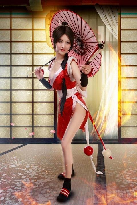 王者荣耀不知火舞喷血COS 最强肉感不知火舞