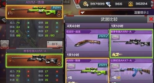 CF手游AWM情缘强袭对比 AWM情缘实战技巧