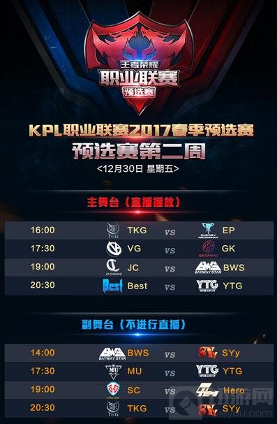 王者荣耀2107KPL春季赛预选赛第二周鸣锣开战