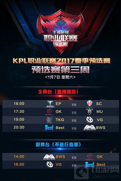 王者荣耀2017KPL预选赛第三周今日敲响战鼓