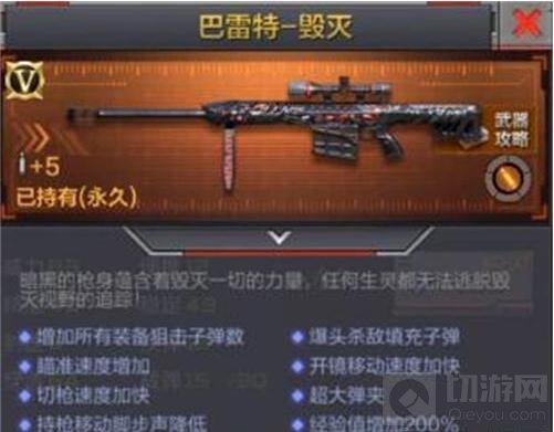 CF手游巴雷特雷神和毁灭哪把武器好 属性分析