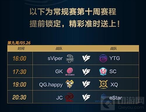 KPL第十周前瞻：XQ、AG超玩会能否复仇QGhappy