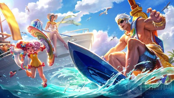 王者荣耀夏侯惇乘风破浪原画 是时候展示身材了