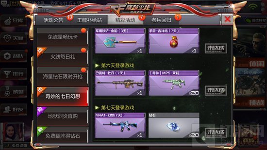 CF手游奇妙的七日幻想活动奖励有什么 永久武器