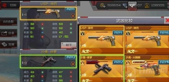 CF手游USP神罚对比分析 一起来领略神罚之威