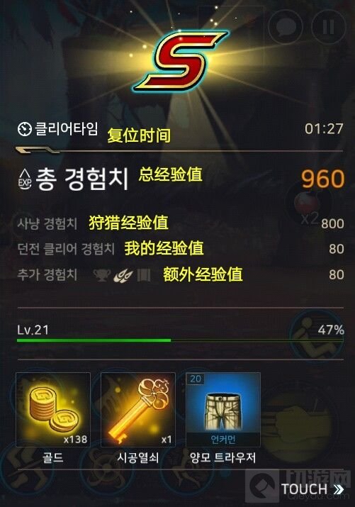 地下城与勇士魂副本传闯关完成后的截图翻译