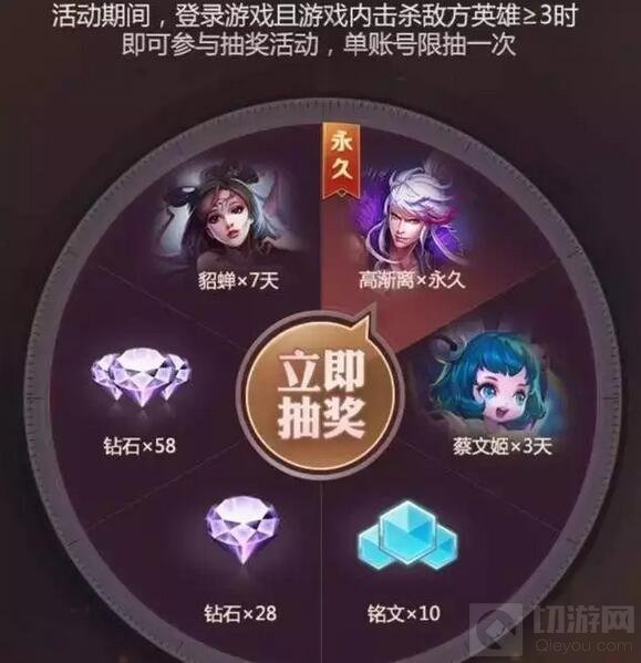 王者荣耀高渐离免费抽永久 活动规则大揭秘