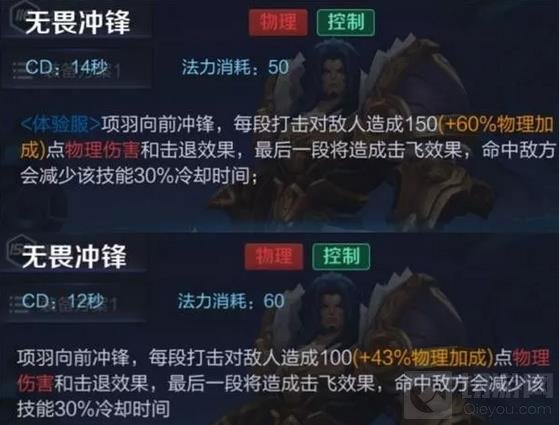 王者荣耀项羽技能优化 伤害暴增一倍不容小觑