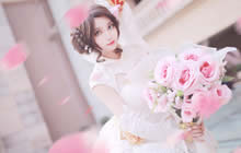 王者荣耀小乔纯白花嫁COS 最唯美小乔COS