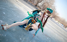 王者荣耀虞姬森林之风COS 长腿小姐姐COS分享