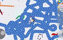 贪吃蛇大作战 墙角被大蛇包围瑟瑟发抖