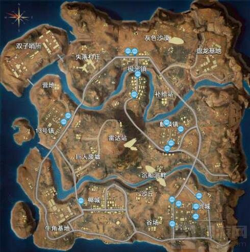 CF手游生存特训沙漠地图资源载具刷新地点分布