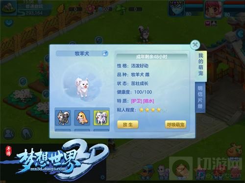 自由养殖展骑遇 梦想世界3D庭院系统全服开放