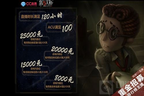 CC直播主播集体突进 占据第五人格排位高榜