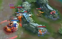 王者荣耀四个人围堵裴擒虎 没想到他还是逃了