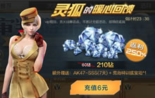 CF手游灵狐的暖心回馈 充值6元可得210钻石