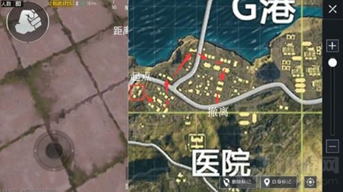 荒野行动刺激战场G港下部城区落脚点及行进路线