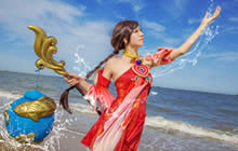 王者荣耀大乔COS图集 海景大乔美艳如画COS