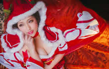 王者荣耀貂蝉COS图集 完美身材圣诞恋歌COS