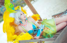 王者荣耀妲己热情桑巴COS 肤白貌美妲己COS