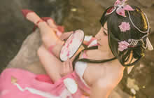 王者荣耀甄姬游园惊梦COS 大长腿甄姬COS图