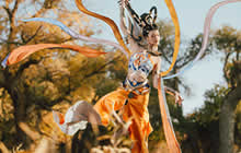 王者荣耀杨玉环遇见飞天COS 长腿小姐姐COS