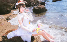 王者荣耀小乔纯白花嫁COS 小乔梦幻COS图集