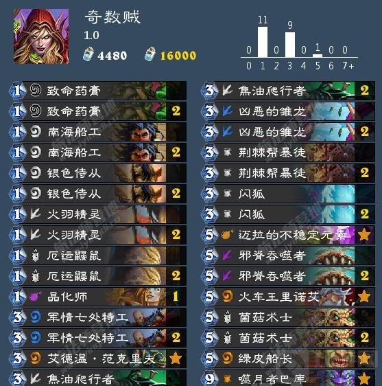 炉石传说奇数贼卡组分享 百足之虫死而不僵