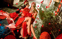 王者荣耀2019情人节COS 长腿小姐姐COS露娜