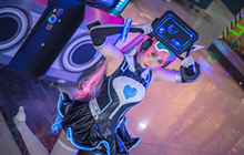 王者荣耀安琪拉心灵骇客COS 黑丝安琪拉COS