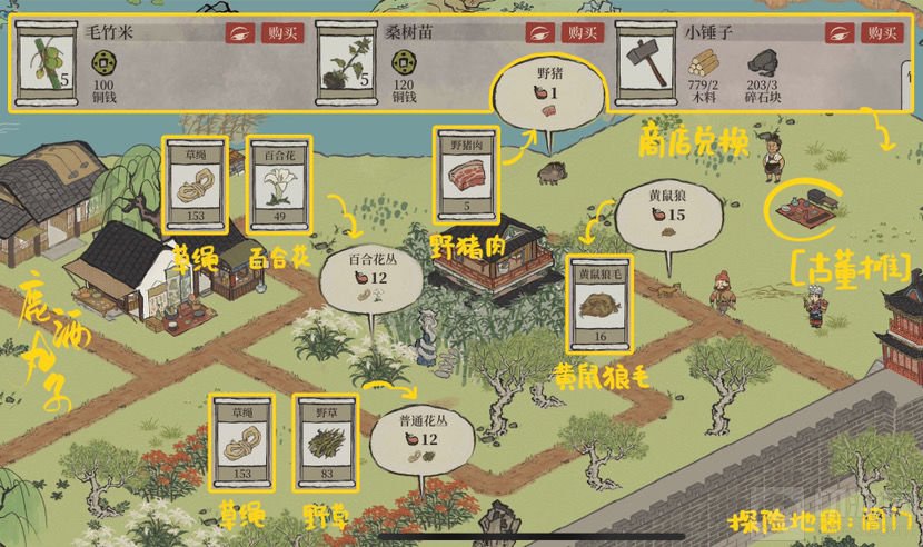 江南百景图万物迎春送残腊材料