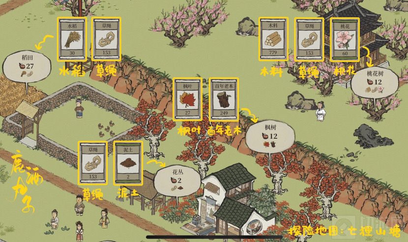 江南百景图万物迎春送残腊材料