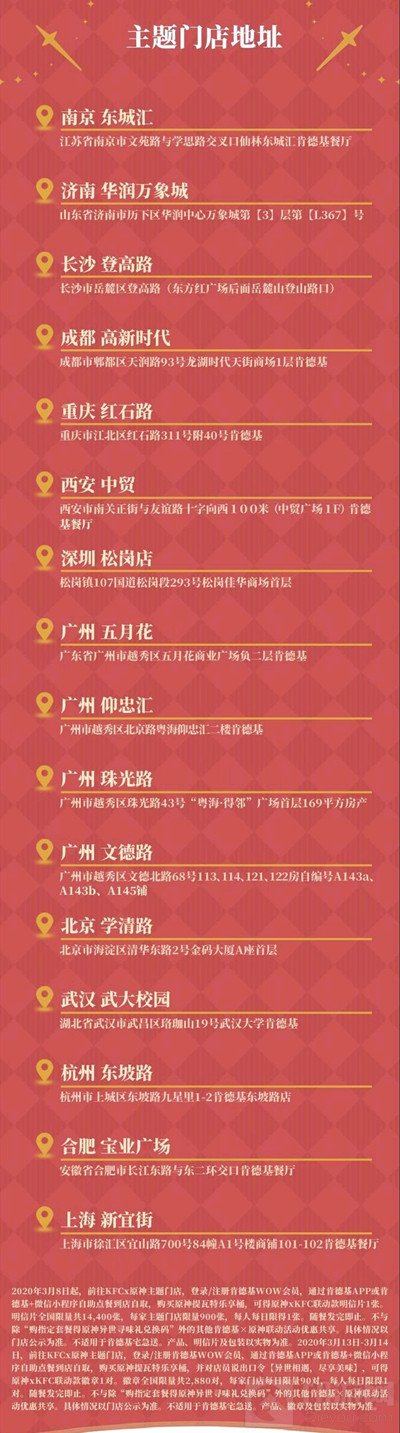 肯德基原神徽章怎么领取 原神KFC徽章联动城市有哪些