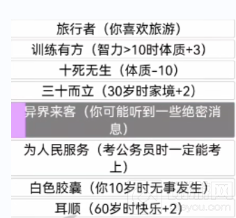 人生重开模拟器异界来客是什么 异界来客天赋效果是什么