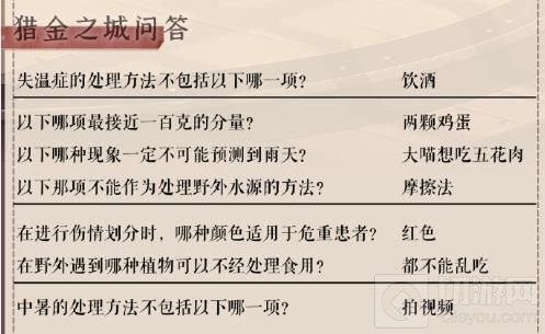 奇迹暖暖猎金之城问答答案大全 诗颂传奇夺宝之旅题库答案