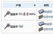 泰拉瑞亚铂金斧怎么获得 铂金斧合成配方表
