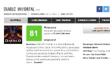 暗黑破坏神不朽获5家媒体超高分评价 均分81分