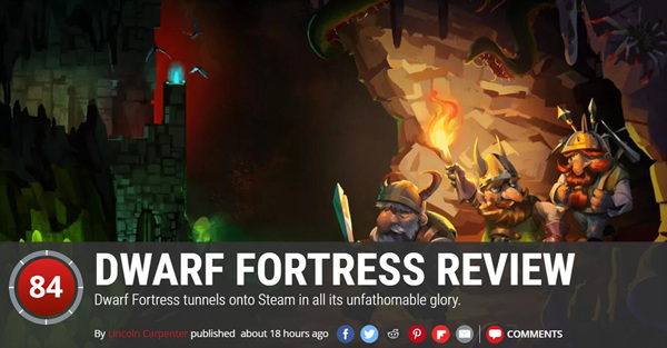 《矮人要塞》PC Gamer评测84分:独特的体验无与伦比!