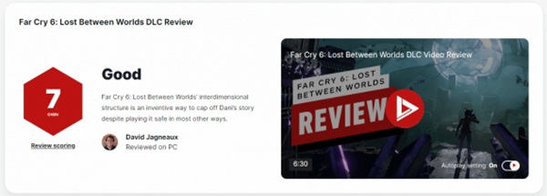 IGN为《孤岛惊魂6》DLC打出7分评价：创造性多维结构